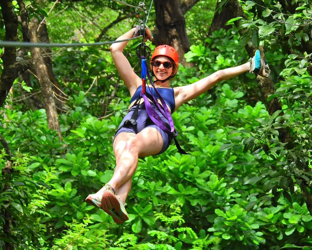 Howler monkeys foraging in the canopy above Congo Trail zip lines
