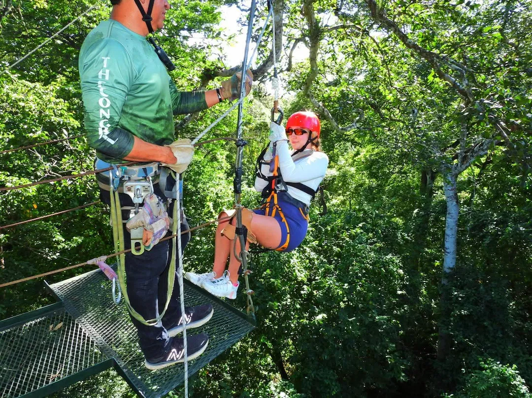 Hanging bridge through rainforest at Congo Trail Guanacaste