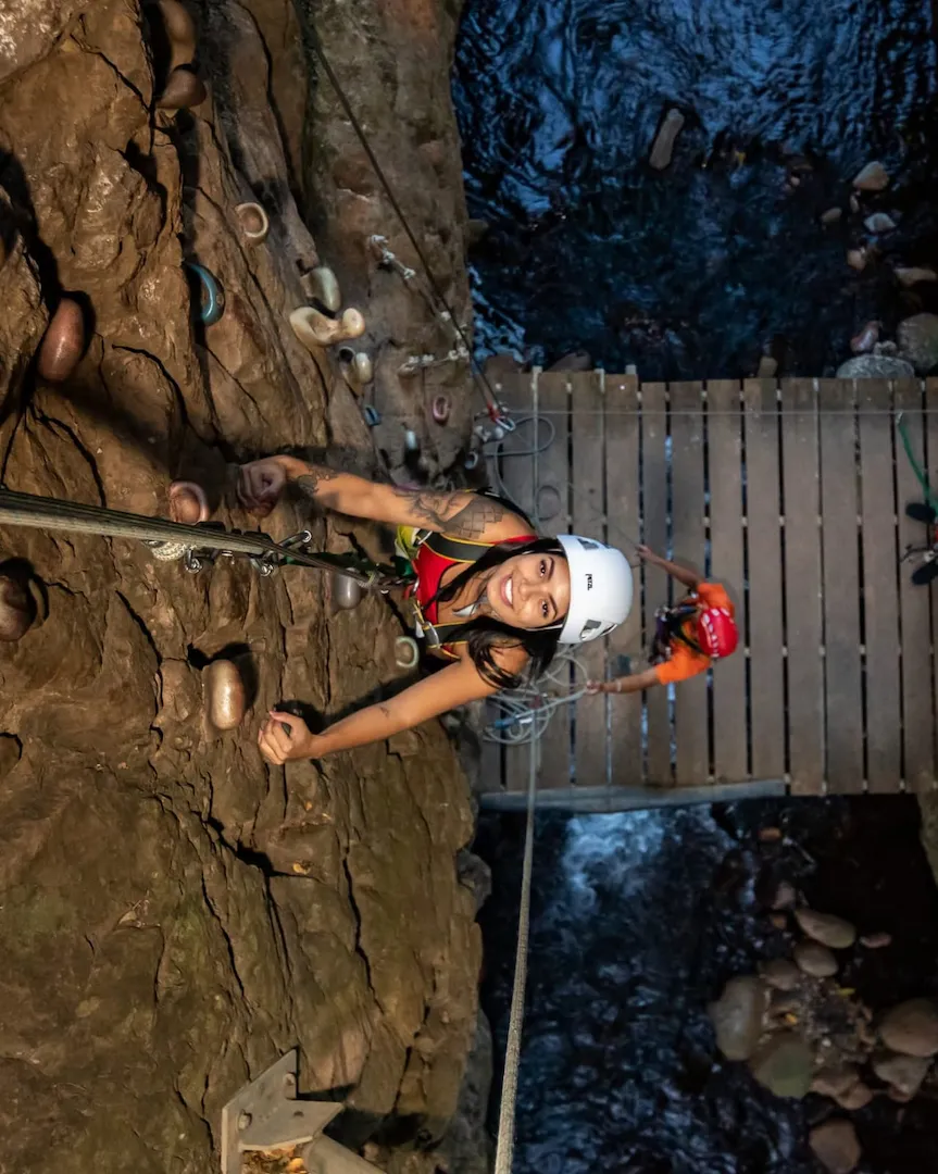 Hacienda Guachipelín rappel descent into the canyon