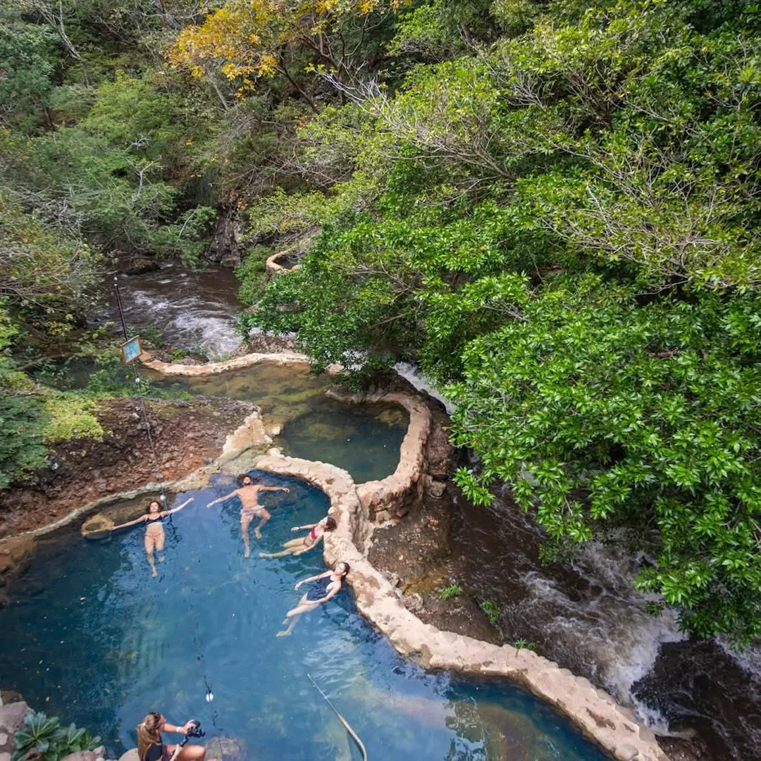 Hacienda Guachipelín hanging bridges over the river gorge