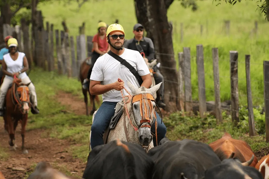 Private horseback riding group at Hacienda Aromal