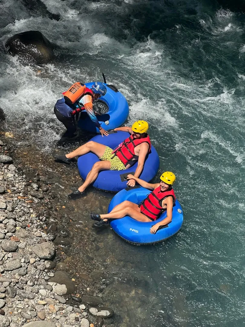 Small rapids on Río Celeste during private tubing experience