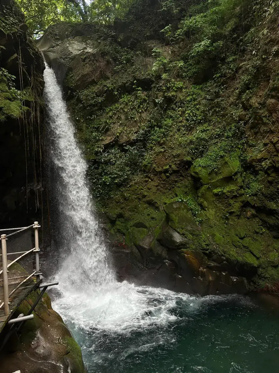 Tropical waterfall surrounded by rainforest on a day trip from Papagayo, Costa Rica